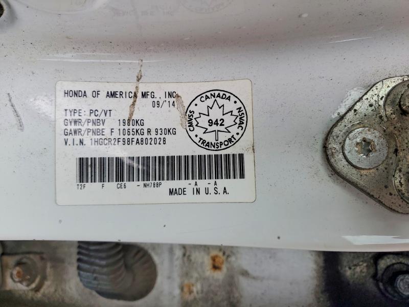 Продажа на аукционе авто 2015 Honda Accord, vin: 1HGCR2F98FA802028, номер лота: 47777126