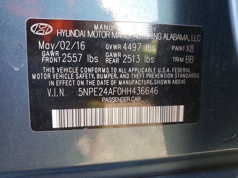 Продаж на аукціоні авто 2017 Hyundai Sonata, vin: 5NPE24AF0HH436646, номер лоту: 49008176