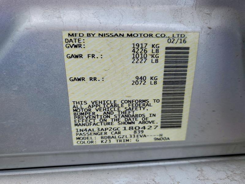 Aukcja sprzedaży 2016 Nissan Altima, vin: 1N4AL3AP2GC180427, numer aukcji: 48330216
