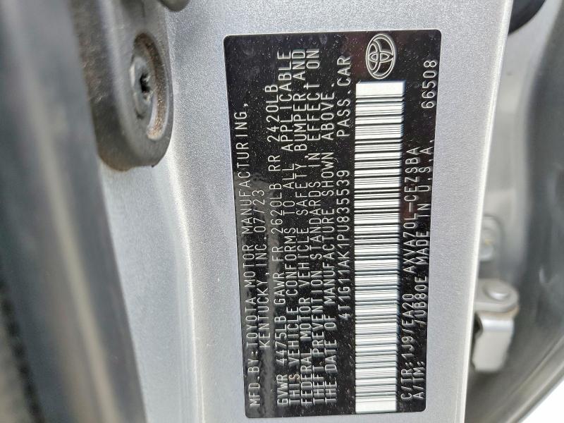 49554666 :رقم المزاد ، 4T1G11AK1PU835539 vin ، 2023 Toyota Camry مزاد بيع