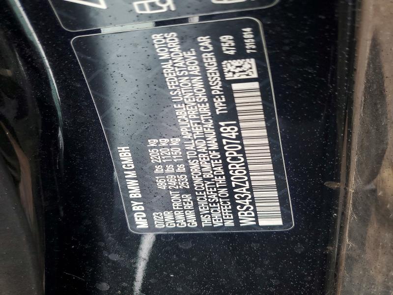 Продажа на аукционе авто 2024 Bmw M4, vin: WBS43AZ06RCP07481, номер лота: 49153616