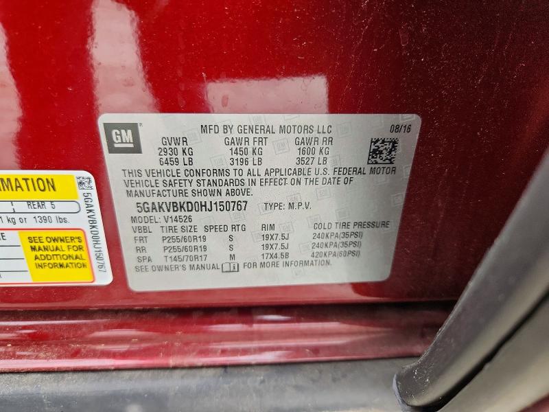 Продаж на аукціоні авто 2017 Buick Enclave, vin: 5GAKVBKD0HJ150767, номер лоту: 51558686