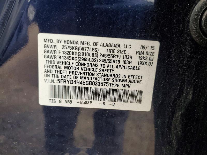 48419256 :رقم المزاد ، 5FRYD4H45GB033575 vin ، 2016 Acura Mdx مزاد بيع