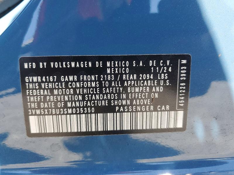 50473426 :رقم المزاد ، 3VW5X7BU3SM035350 vin ، 2025 Volkswagen Jetta مزاد بيع