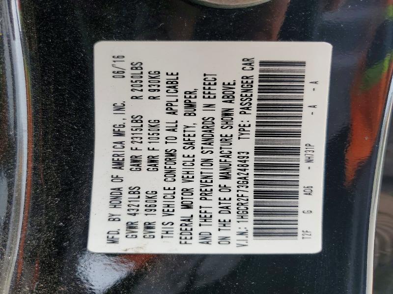 51570216 :رقم المزاد ، 1HGCR2F73GA248493 vin ، 2016 Honda Accord مزاد بيع