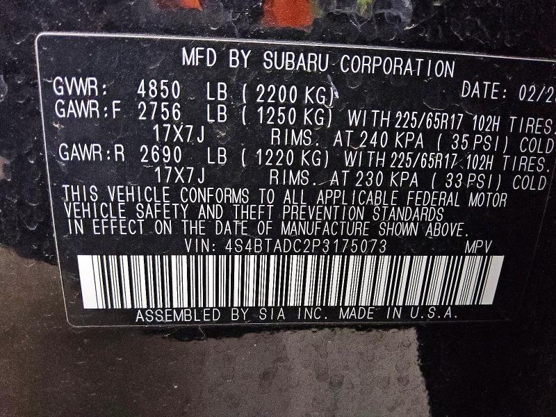 Продаж на аукціоні авто 2023 Subaru Outback, vin: 4S4BTADC2P3175073, номер лоту: 48852226