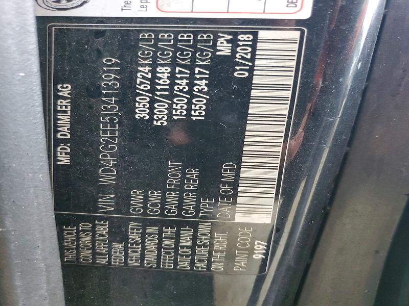 Продажа на аукционе авто 2018 Mercedes-benz Metris, vin: WD4PG2EE5J3413919, номер лота: 49253556