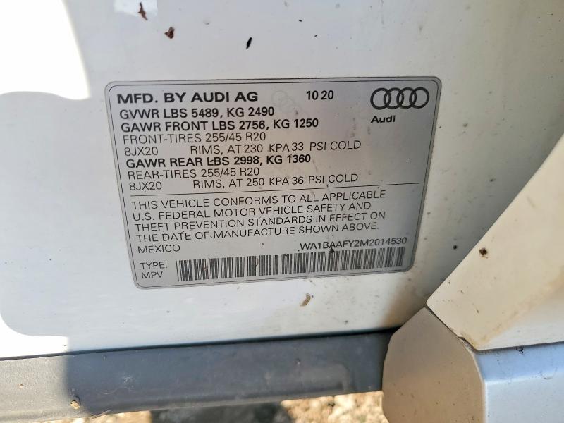 Продажа на аукционе авто 2021 Audi Q5, vin: WA1BAAFY2M2014530, номер лота: 49133886