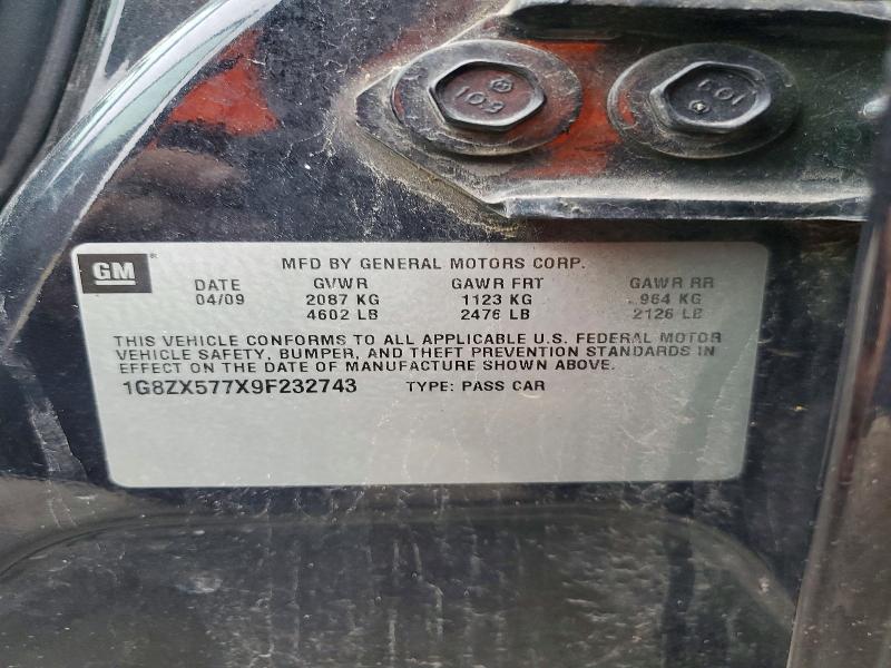 Продажа на аукционе авто 2009 Saturn Aura, vin: 1G8ZX577X9F232743, номер лота: 51482436