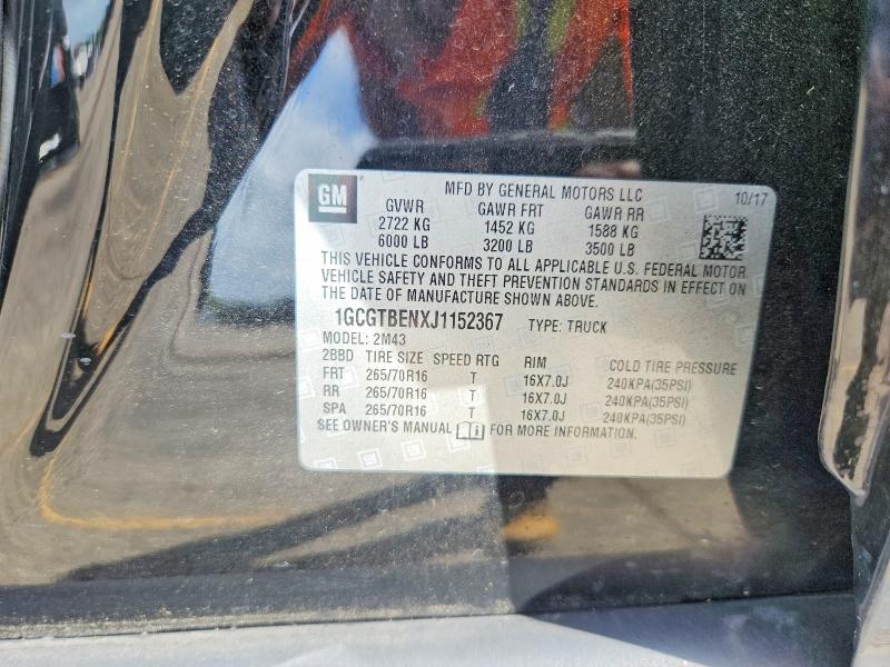 Продажа на аукционе авто 2018 Chevrolet Colorado, vin: 1GCGTBENXJ1152367, номер лота: 48273646