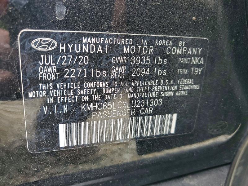 2020 Hyundai Ioniq Hybrid მანქანა იყიდება აუქციონზე, vin: KMHC65LCXLU231303, აუქციონის ნომერი: 48521096