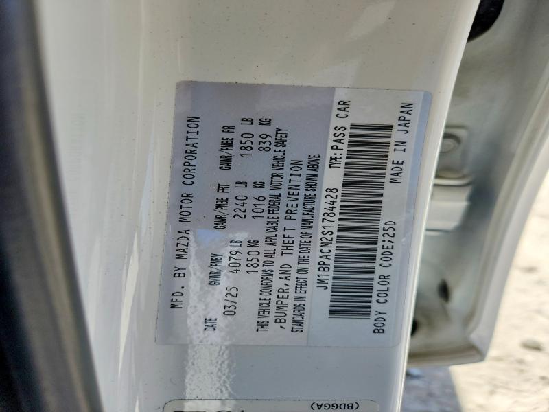 2025 Mazda 3 მანქანა იყიდება აუქციონზე, vin: JM1BPACM2S1784428, აუქციონის ნომერი: 49942036