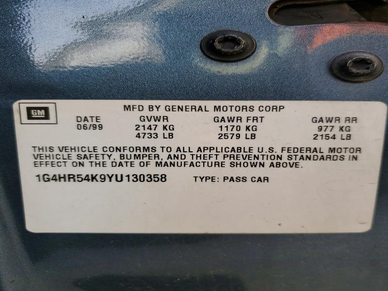 Aukcja sprzedaży 2000 Buick Lesabre, vin: 1G4HR54K9YU130358, numer aukcji: 49402846