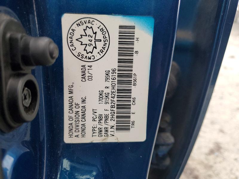 Aukcja sprzedaży 2014 Honda Civic, vin: 2HGFB2F42EH016196, numer aukcji: 51057666