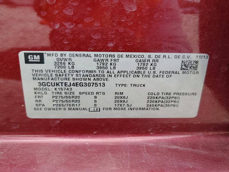 Aukcja sprzedaży 2014 Chevrolet Silverado, vin: 3GCUKTEJ4EG307513, numer aukcji: 50339246