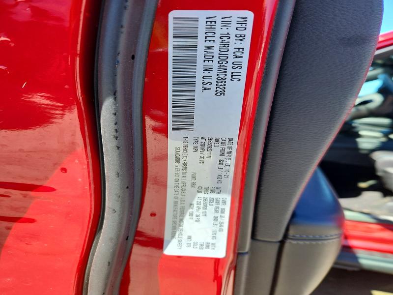 Aukcja sprzedaży 2021 Dodge Durango, vin: 1C4RDJDG4MC863235, numer aukcji: 50929886