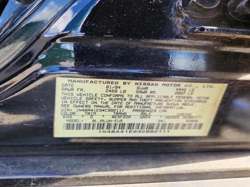 50309376 :رقم المزاد ، 1N4BA41E94C882111 vin ، 2004 Nissan Maxima مزاد بيع