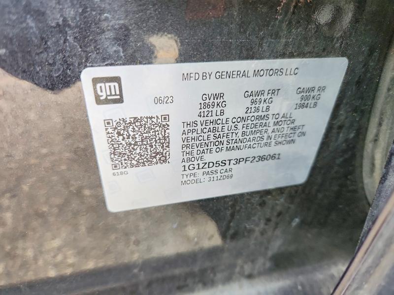 2023 Chevrolet Malibu მანქანა იყიდება აუქციონზე, vin: 1G1ZD5ST3PF236061, აუქციონის ნომერი: 50132846