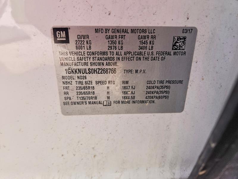 Продажа на аукционе авто 2017 Gmc Acadia, vin: 1GKKNULS0HZ268766, номер лота: 49297326