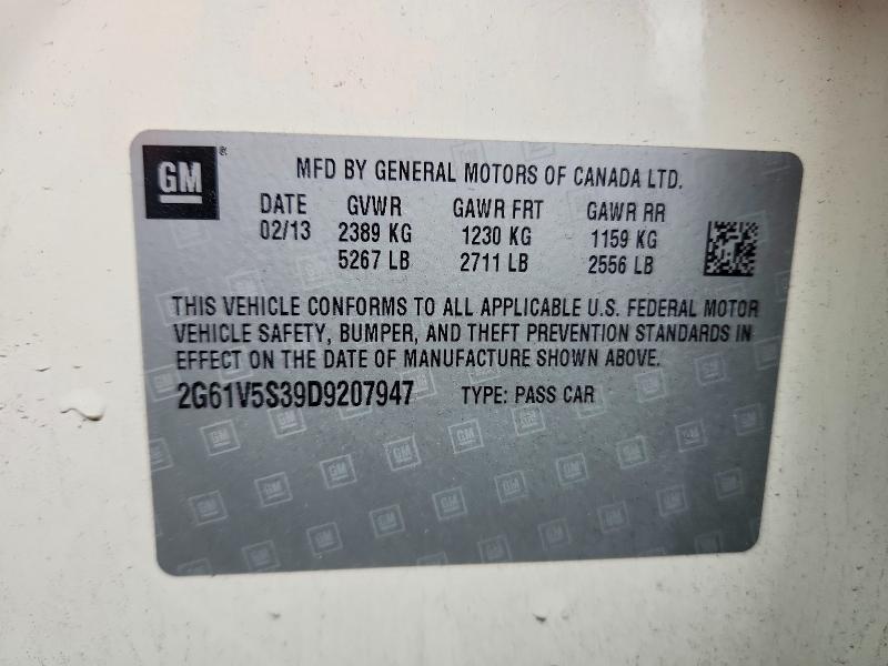 51770156 :رقم المزاد ، 2G61V5S39D9207947 vin ، 2013 Cadillac Xts مزاد بيع