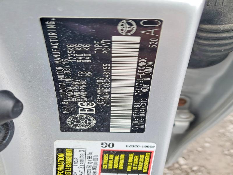 Продаж на аукціоні авто 2016 Toyota Corolla, vin: 2T1BURHEXGC648155, номер лоту: 48318286