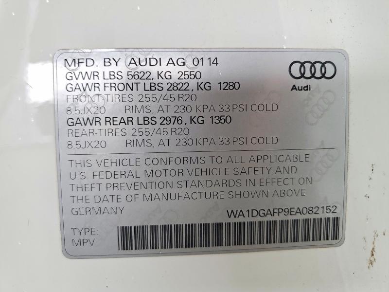 Aukcja sprzedaży 2014 Audi Q5, vin: WA1DGAFP9EA082152, numer aukcji: 49568136