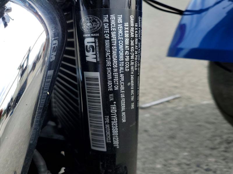 2025 Harley-davidson Flfb მანქანა იყიდება აუქციონზე, vin: 1HD1YF923SB012301, აუქციონის ნომერი: 49817616