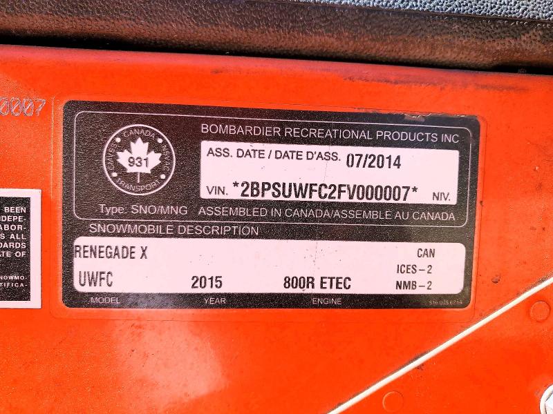 Продажа на аукционе авто 2015 Other Renegade X, vin: 2BPSUWFC2FV000007, номер лота: 51098476