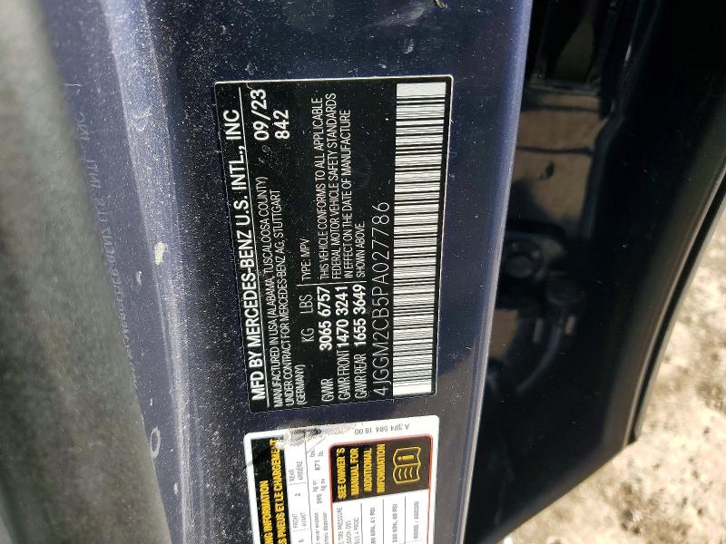2023 Mercedes-benz Eqe Suv მანქანა იყიდება აუქციონზე, vin: 4JGGM2CB5PA027786, აუქციონის ნომერი: 48920216
