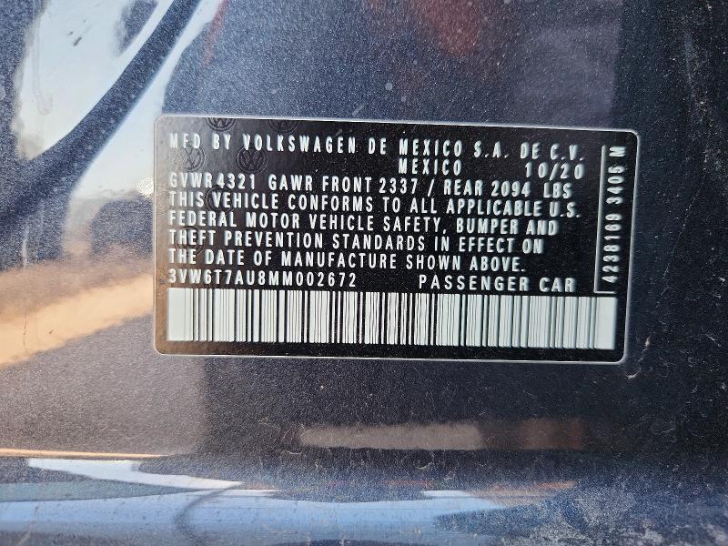 Продажа на аукционе авто 2021 Volkswagen Gti, vin: 3VW6T7AU8MM002672, номер лота: 49083516