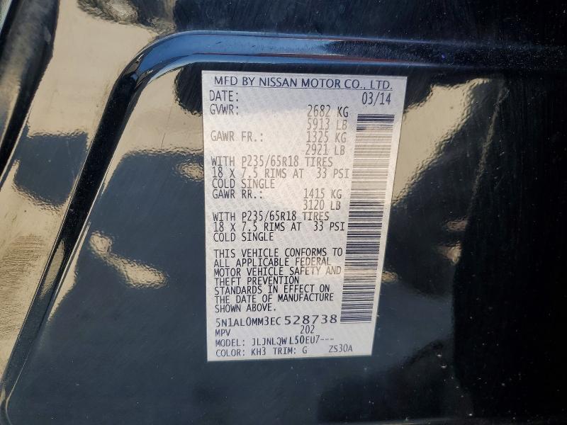 Aukcja sprzedaży 2014 Infiniti Qx60, vin: 5N1AL0MM3EC528738, numer aukcji: 49060756