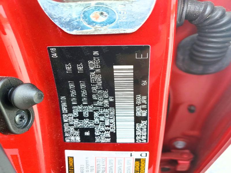 Aukcja sprzedaży 2018 Toyota 4runner, vin: JTEZU5JR8J5186201, numer aukcji: 51856616