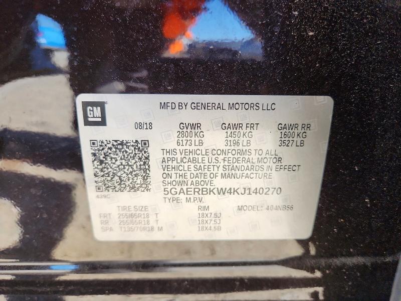 Aukcja sprzedaży 2019 Buick Enclave, vin: 5GAERBKW4KJ140270, numer aukcji: 50481636
