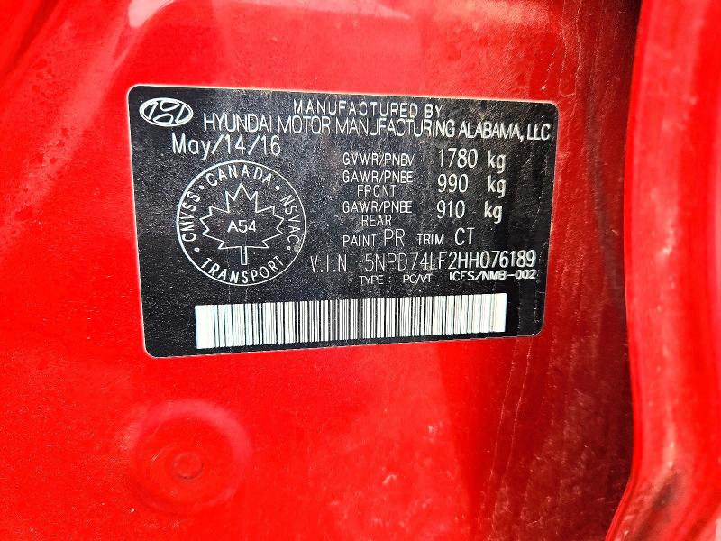 Продажа на аукционе авто 2017 Hyundai Elantra, vin: 5NPD74LF2HH076189, номер лота: 49118166