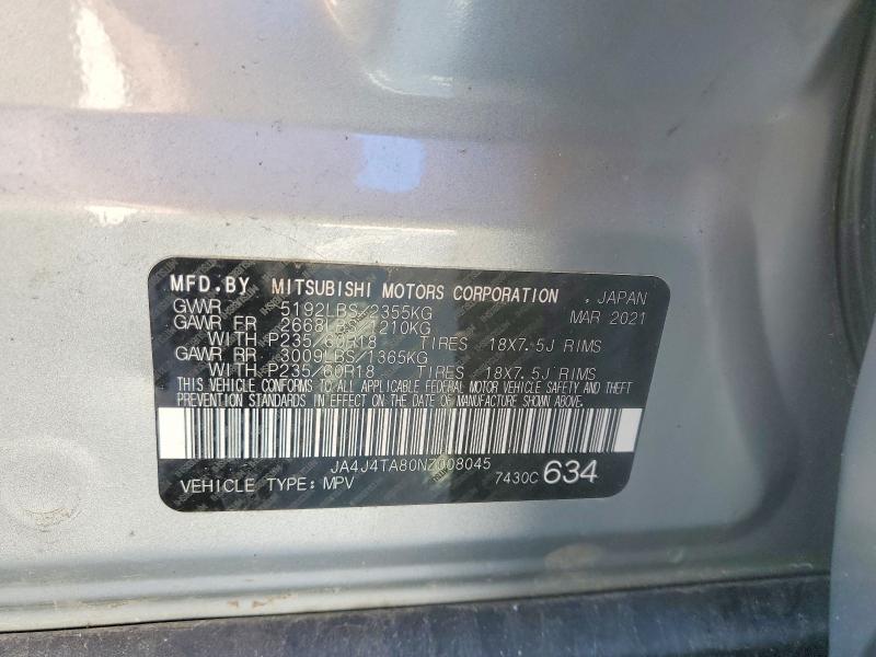 Продаж на аукціоні авто 2022 Mitsubishi Outlander, vin: JA4J4TA80NZ008045, номер лоту: 49182676