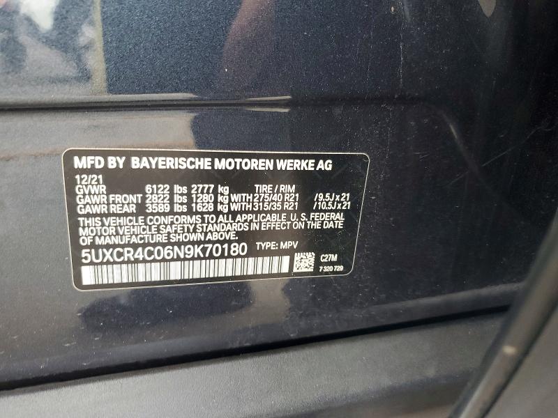Aukcja sprzedaży 2022 Bmw X5, vin: 5UXCR4C06N9K70180, numer aukcji: 50798706