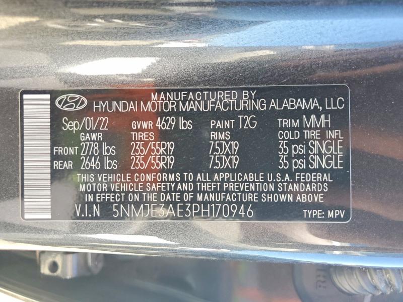 Продажа на аукционе авто 2023 Hyundai Tucson, vin: 5NMJE3AE3PH170946, номер лота: 49240946