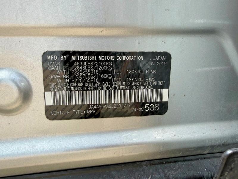 Продаж на аукціоні авто 2020 Mitsubishi Eclipse Cross, vin: JA4AS5AA9LZ002777, номер лоту: 48544326