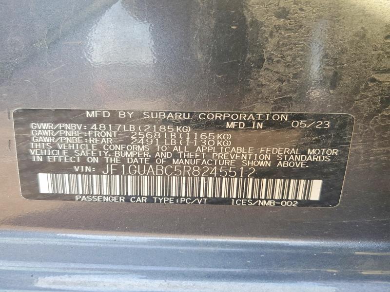 Продажа на аукционе авто 2024 Subaru Impreza, vin: JF1GUABC5R8245512, номер лота: 49424266