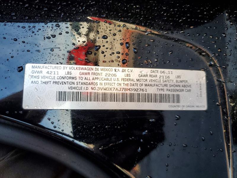 Aukcja sprzedaży 2011 Volkswagen Jetta, vin: 3VWDX7AJ7BM392761, numer aukcji: 50448456