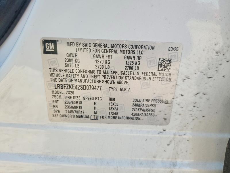 Aukcja sprzedaży 2025 Buick Envision, vin: LRBFZKE42SD079477, numer aukcji: 48963556