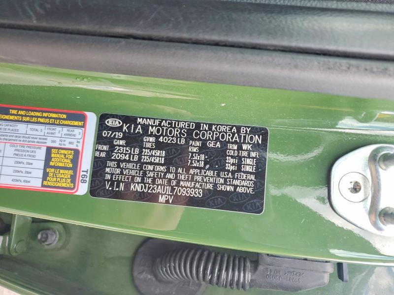 48466386 :رقم المزاد ، KNDJ23AU1L7093933 vin ، 2020 Kia Soul مزاد بيع
