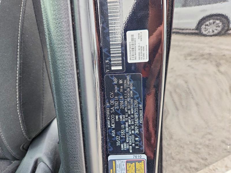 2023 Kia Forte მანქანა იყიდება აუქციონზე, vin: 3KPF24AD9PE551266, აუქციონის ნომერი: 48640646