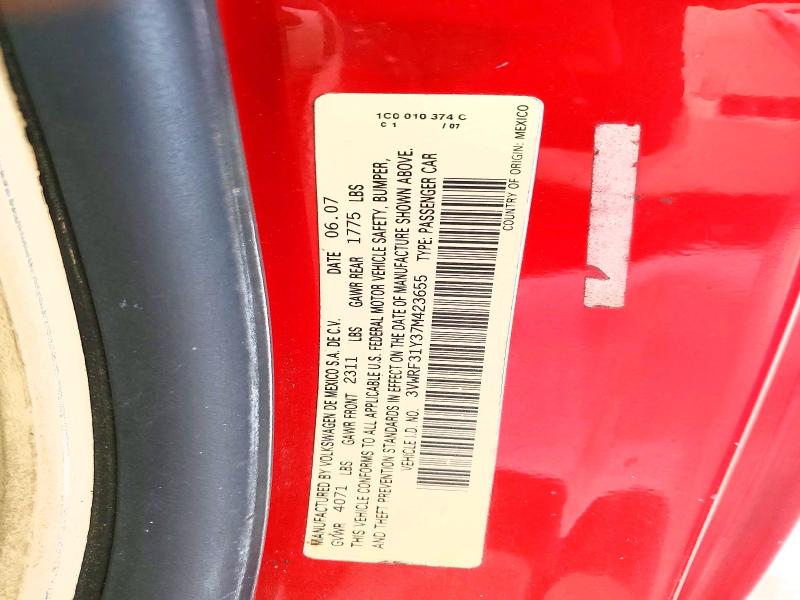 Aukcja sprzedaży 2007 Volkswagen New Beetle, vin: 3VWRF31Y37M423655, numer aukcji: 50618026