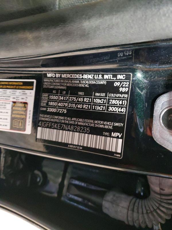 2022 Mercedes-benz Gls მანქანა იყიდება აუქციონზე, vin: 4JGFF5KE7NA828235, აუქციონის ნომერი: 49333256