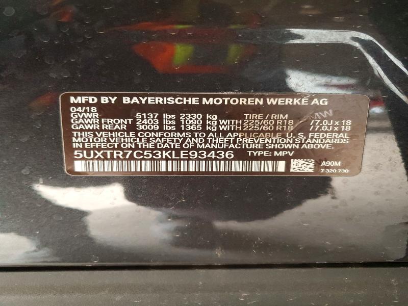 Продажа на аукционе авто 2019 Bmw X3, vin: 5UXTR7C53KLE93436, номер лота: 49631966
