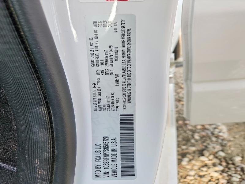 2025 Ram 1500 მანქანა იყიდება აუქციონზე, vin: 1C6SRFNP7SN545729, აუქციონის ნომერი: 49914716