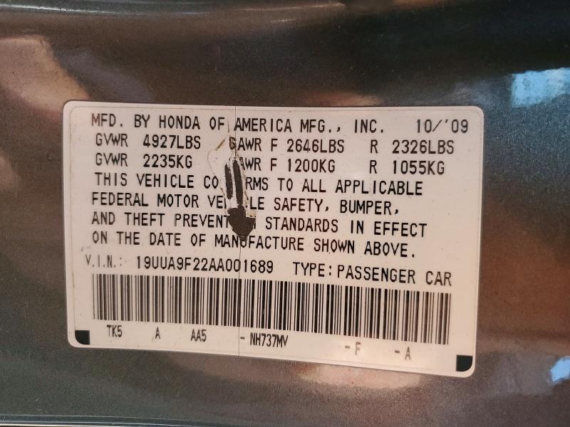 2010 Acura Tl მანქანა იყიდება აუქციონზე, vin: 19UUA9F22AA001689, აუქციონის ნომერი: 48969996