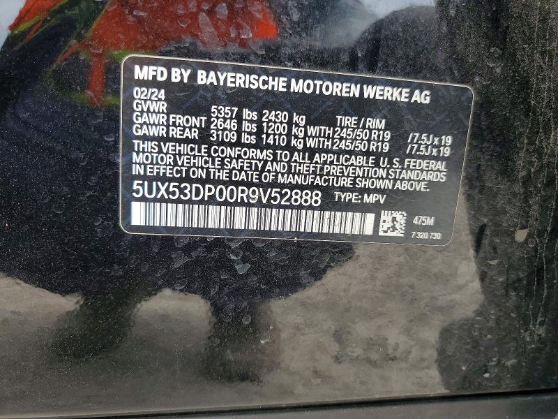 51814446 :رقم المزاد ، 5UX53DP00R9V52888 vin ، 2024 Bmw X3 مزاد بيع