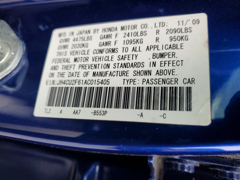 Продажа на аукционе авто 2010 Acura Tsx, vin: JH4CU2F61AC015405, номер лота: 52023576